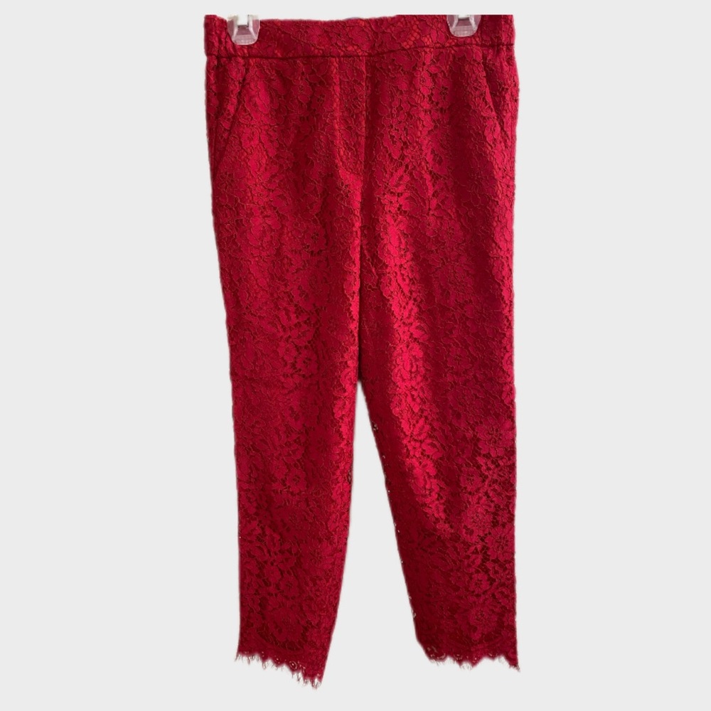 J. Crew Scarlet Lace Cropped Pants size 4